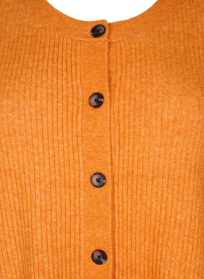 Vest van ribtricot met knopen, Oranje, Packshot image number 2