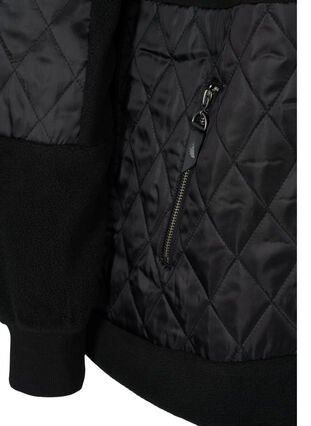 Sportieve fleece jas met capuchon en zakken, Black, Packshot image number 3