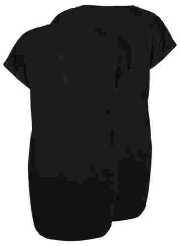 2-pack katoenen jurk met korte mouwen, Black/Black, Packshot image number 1