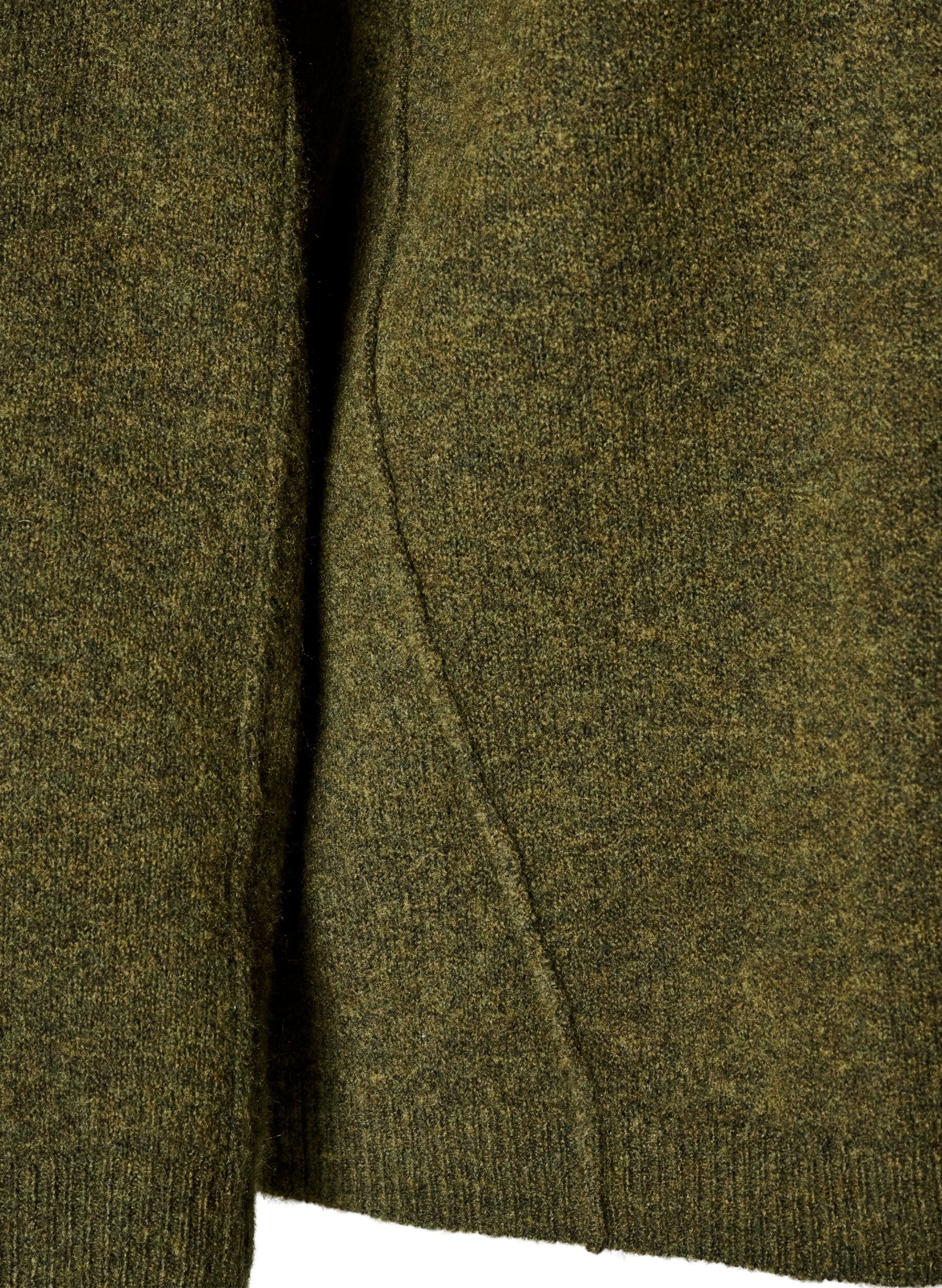 ZizziLosvallende gebreide trui met opvallende naden, Groen, Packshot image number 3