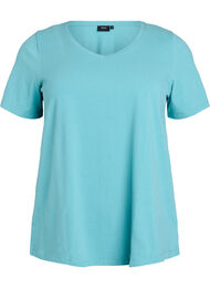 Basic t-shirt in effen kleur met katoen, Blauw