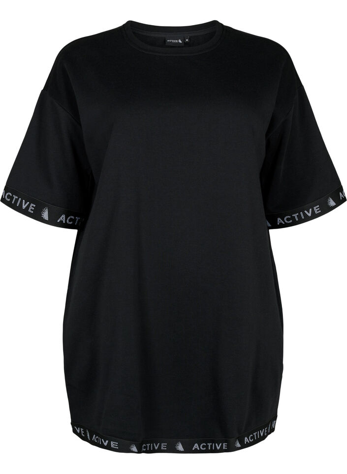 Trui jurk met 1/2 mouwen, Black, Packshot image number 0