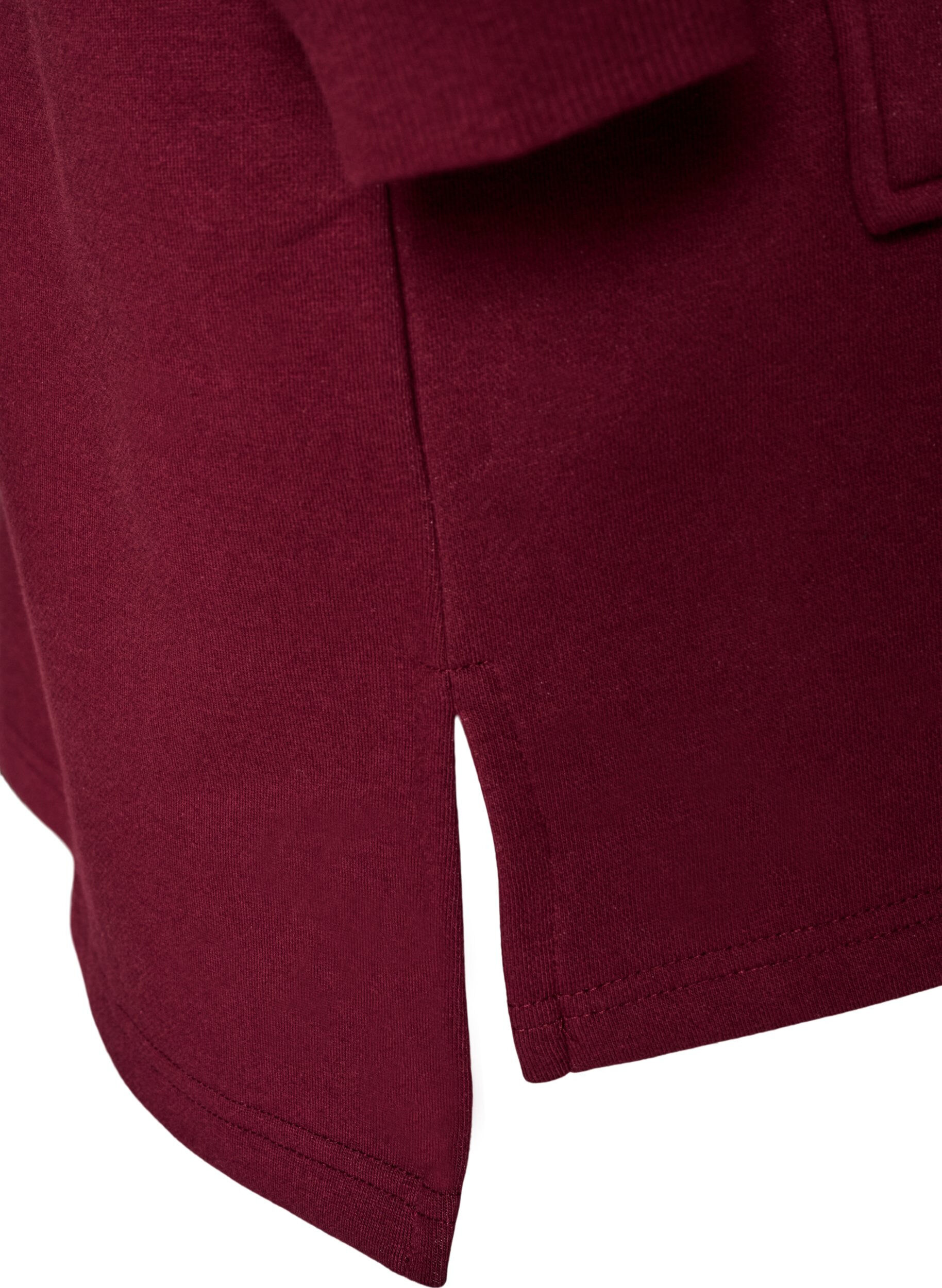ZizziLang vest met capuchon en ritssluiting, Rood, Packshot image number 4