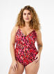 Badpak met print en wikkeleffect, Red Leopard AOP, Model image number 0