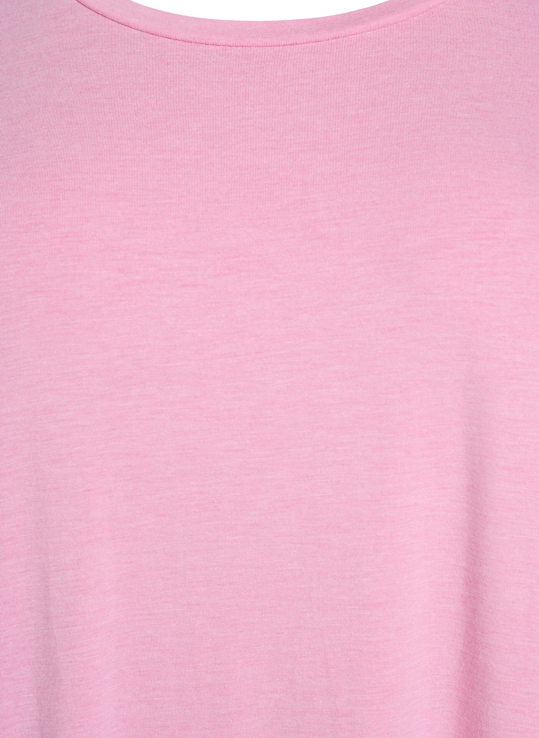 Zizzi Los T-shirt met ronde hals, Roze, Packshot image number 2