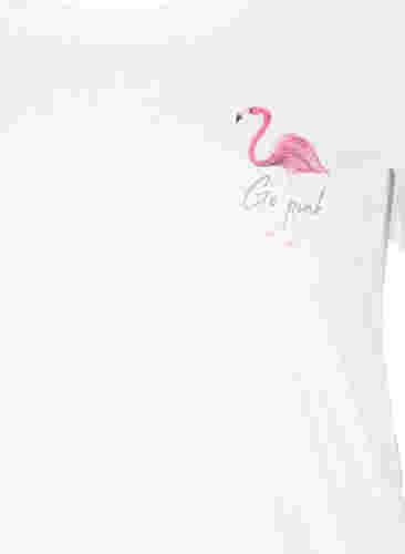 T-shirt met print, White Flamingo, Packshot image number 2