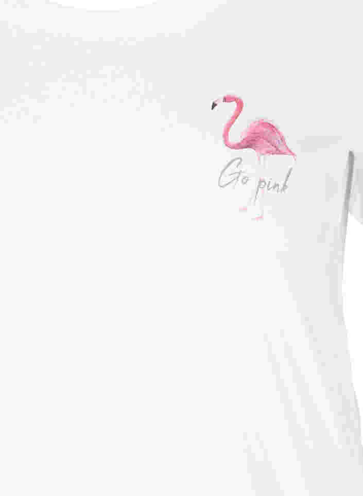 T-shirt met print, White Flamingo, Packshot image number 2