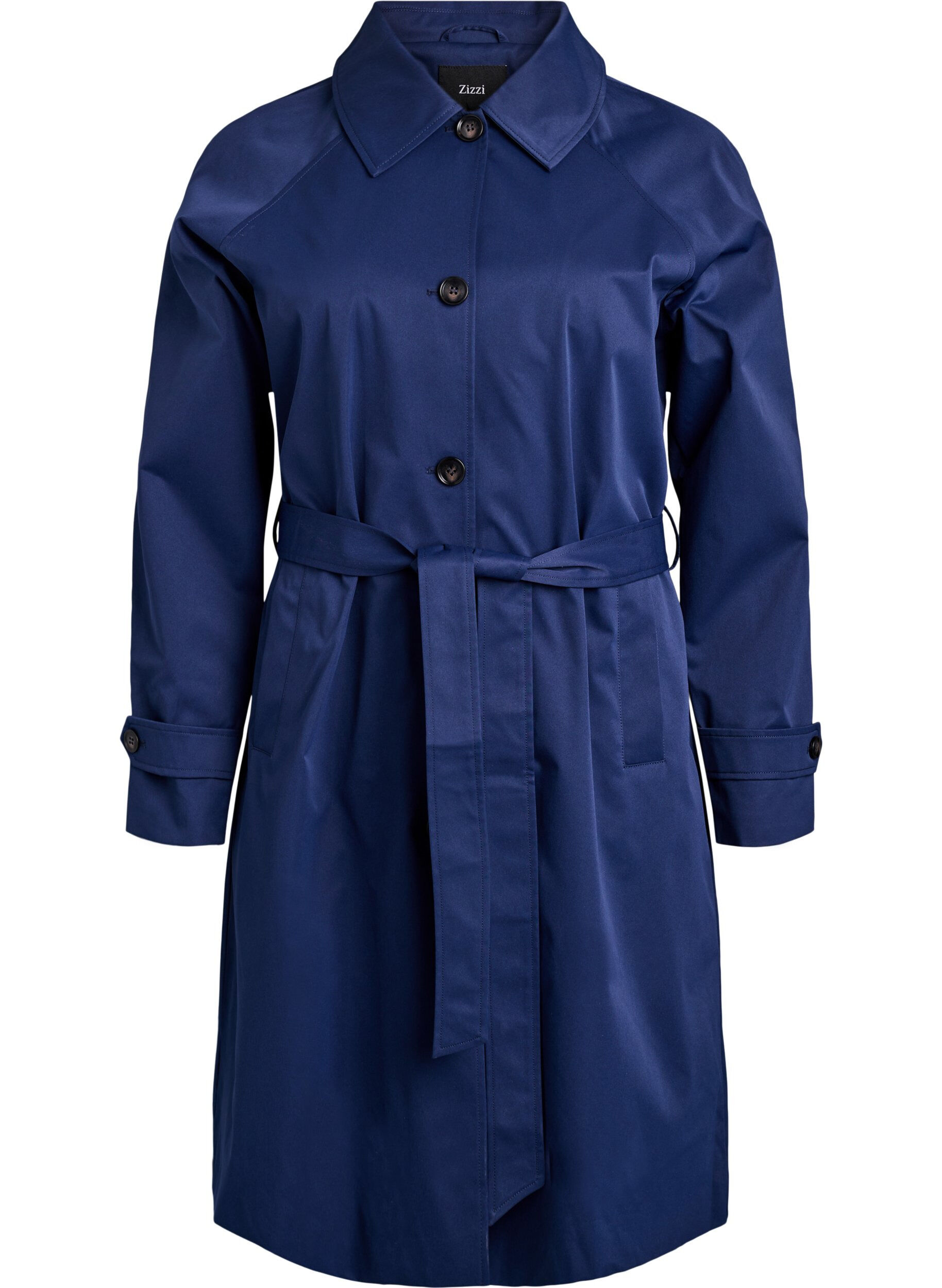 Trenchcoat met riem en splits