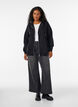 Sweathoodie met ritssluiting en zakken, Zwart, Model image number 1