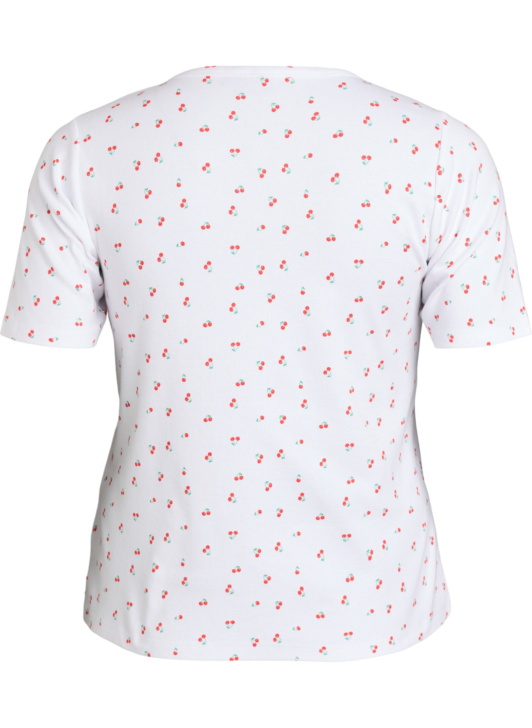Zizzi Katoenen T-shirt met all-over print, Vanille, Packshot image number 1