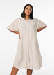 Shirtjurk in linnen en viscose met korte mouwen, Beige, Model image number 0