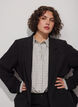 Klassieke blazer met een enkele knoopsluiting, Zwart, Model image number 0