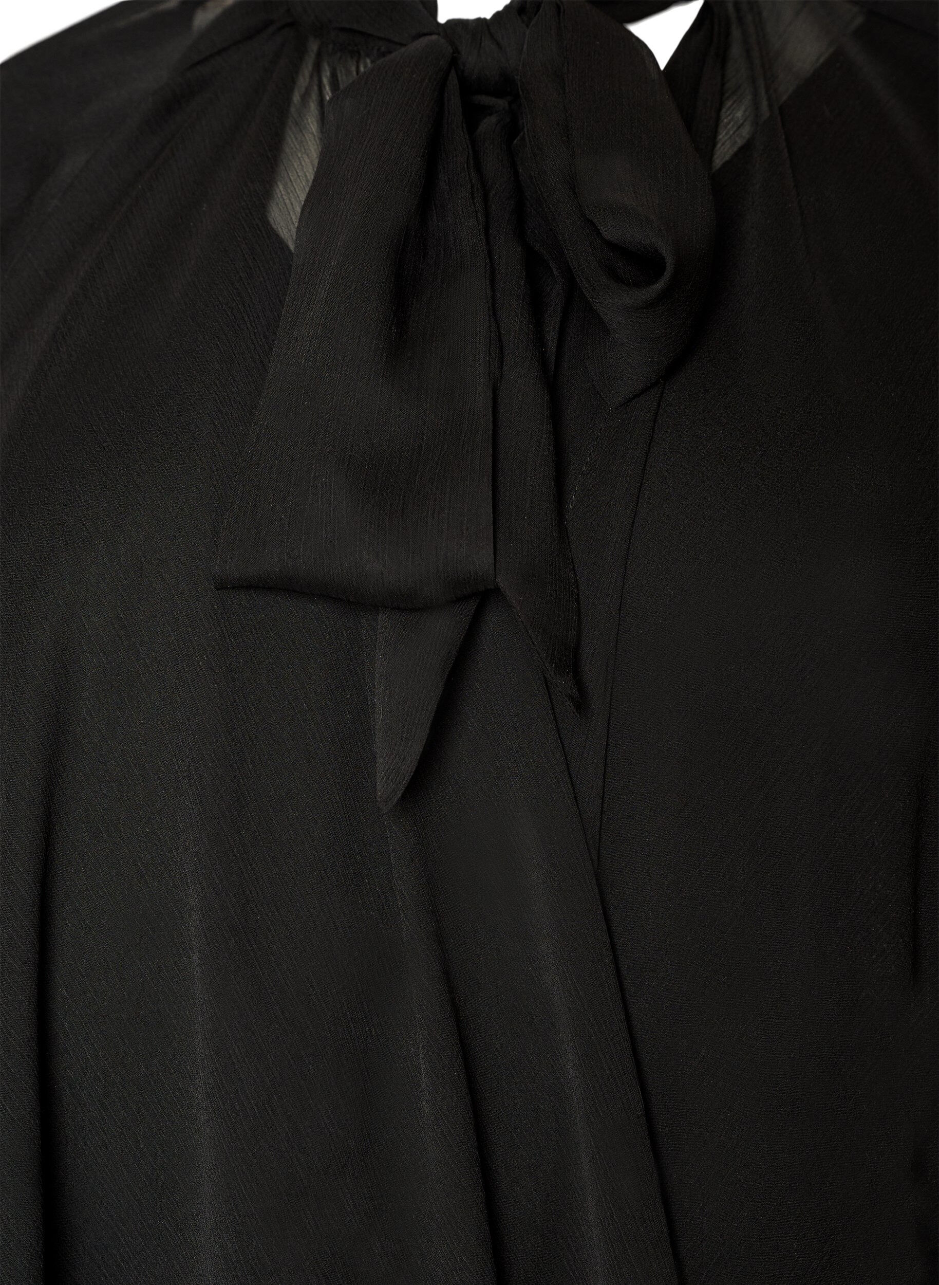 ZizziMouwloze jurk met chiffon cape, Zwart, Packshot image number 2