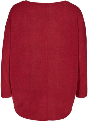 Effen blouse met lange mouwen, Red, Packshot image number 1