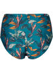 Bikinibroekje met hoge taille en print, Turquoise, Packshot image number 1