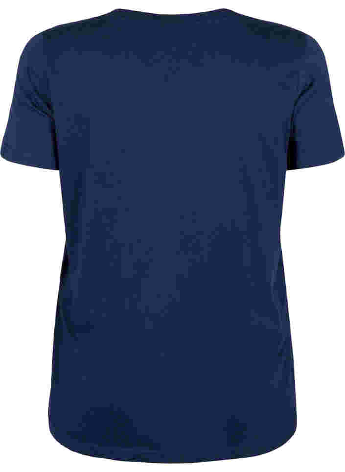 Kerst t-shirt in katoen, Navy Blazer Text, Packshot image number 1
