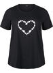 FLASH - T-shirt met motief, Black Flower Heart , Packshot image number 0