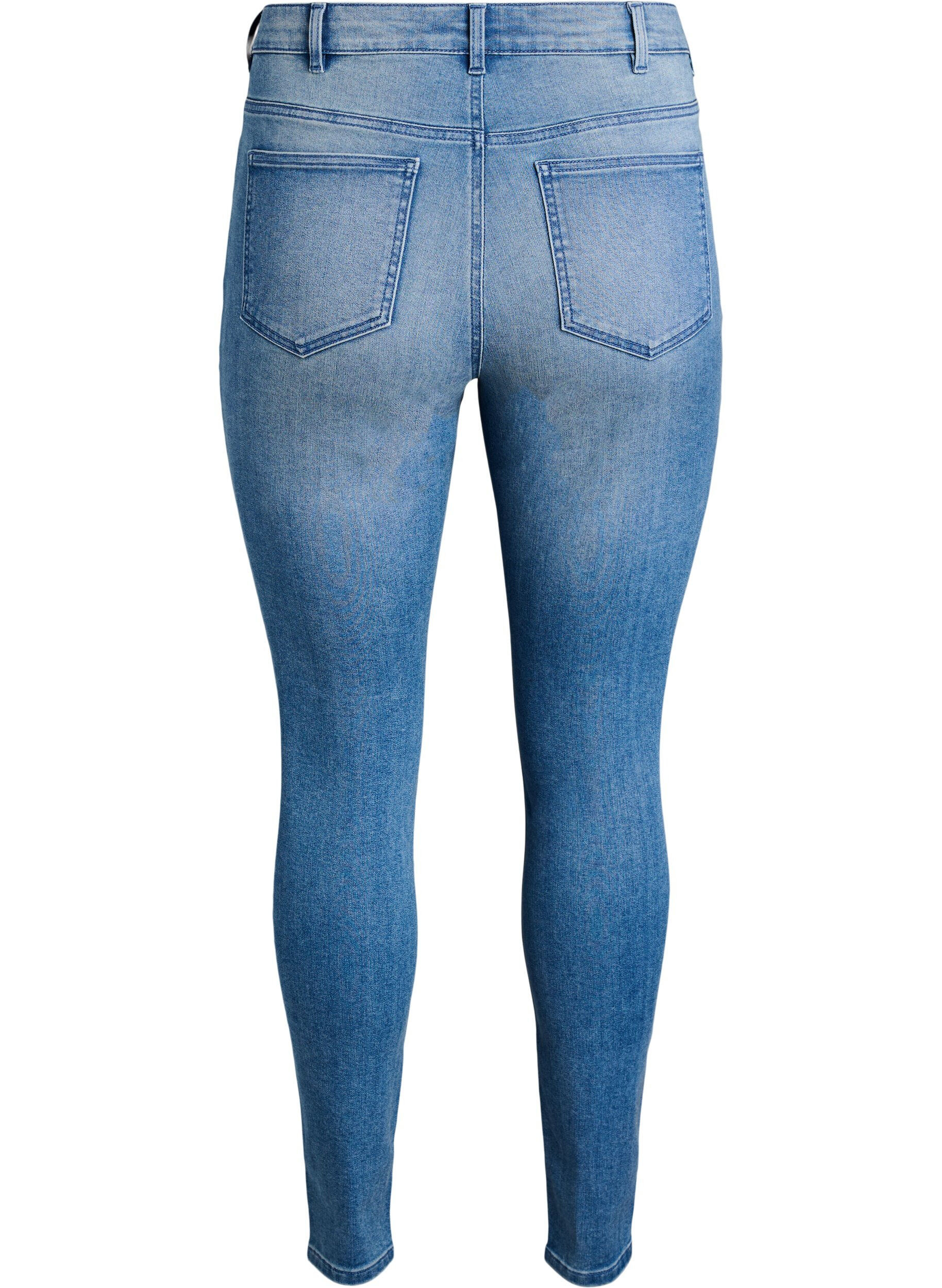Zizzi Super slim Amy jeans met hoge taille, Blauw, Packshot image number 1