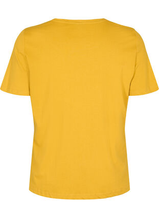 Katoenen t-shirt met korte mouwen en print, Harvest Gold, Packshot image number 1
