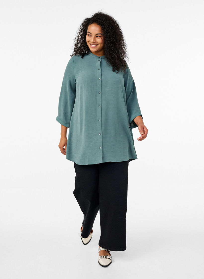 Tuniek met 3/4 mouwen, Groen, Model image number 1