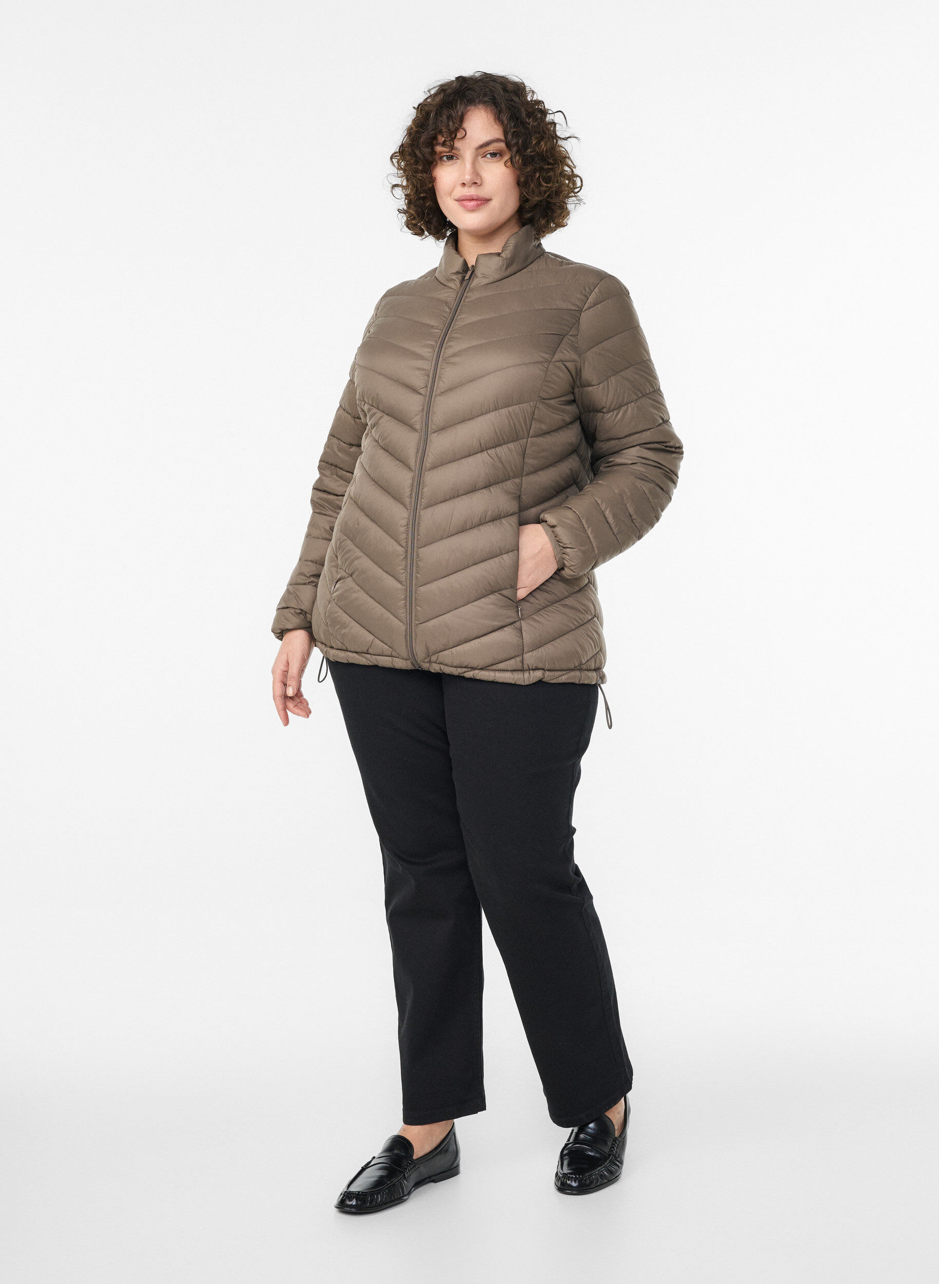 ZizziLichtgewicht jas met zakken, Bruin, Model image number 1