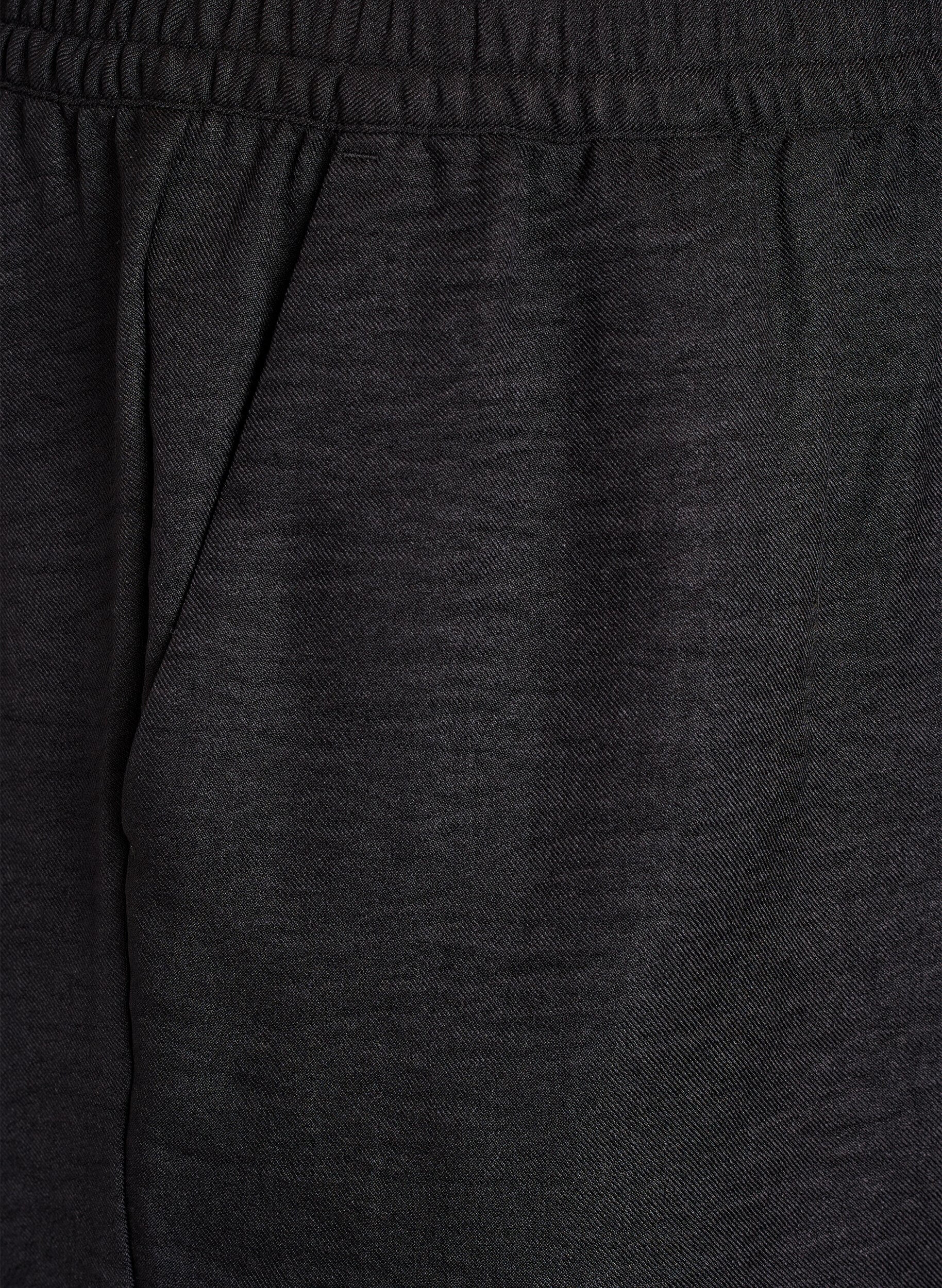 Zizzi Korte broek met zakken en hoge taille, Zwart, Packshot image number 2