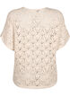 Gebreide blouse met korte vleermuismouwen, Beige, Packshot image number 1