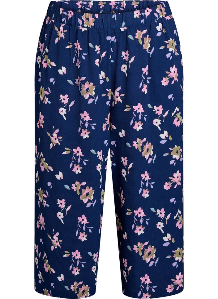 Culotte broek met print, Blauw, Packshot image number 0