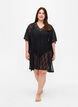 Kaftan strandjurk met gaatjespatroon, Black, Model image number 2