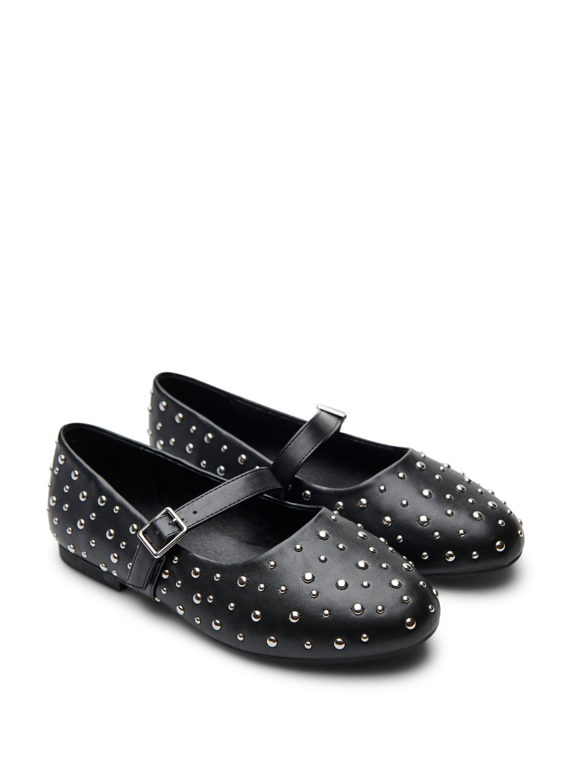 Zizzi Ballerina met studs, Zwart, Packshot image number 1