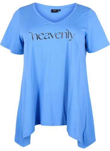 Katoenen t-shirt met korte mouwen, Ultramarine HEAVENLY, Packshot image number 0