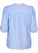 Gestippelde blouse met 3/4 mouwen in viscose, Light Blue Dot, Packshot image number 1