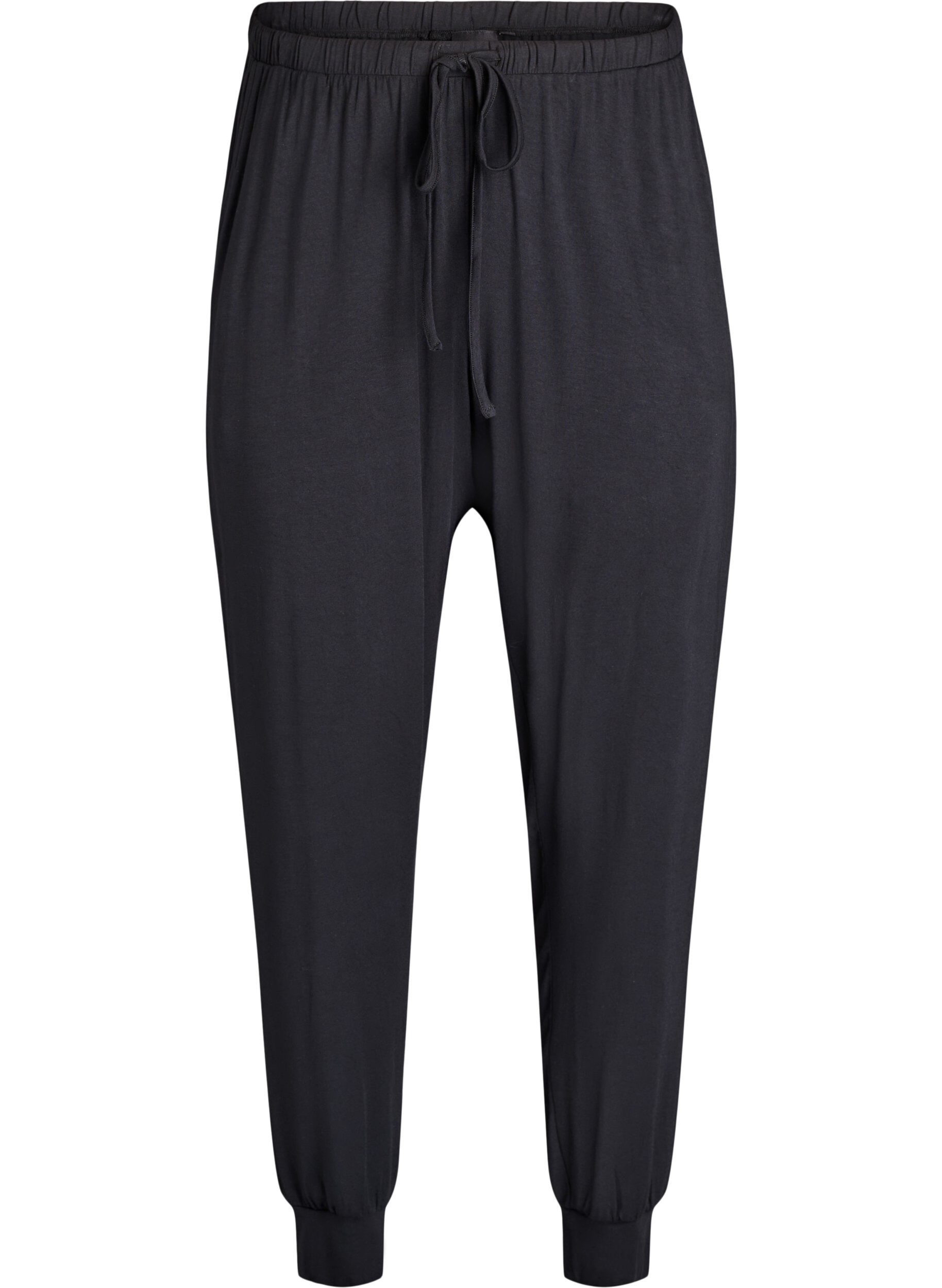 ZizziNachtbroek van modal met hoge taille, Zwart, Packshot image number 0
