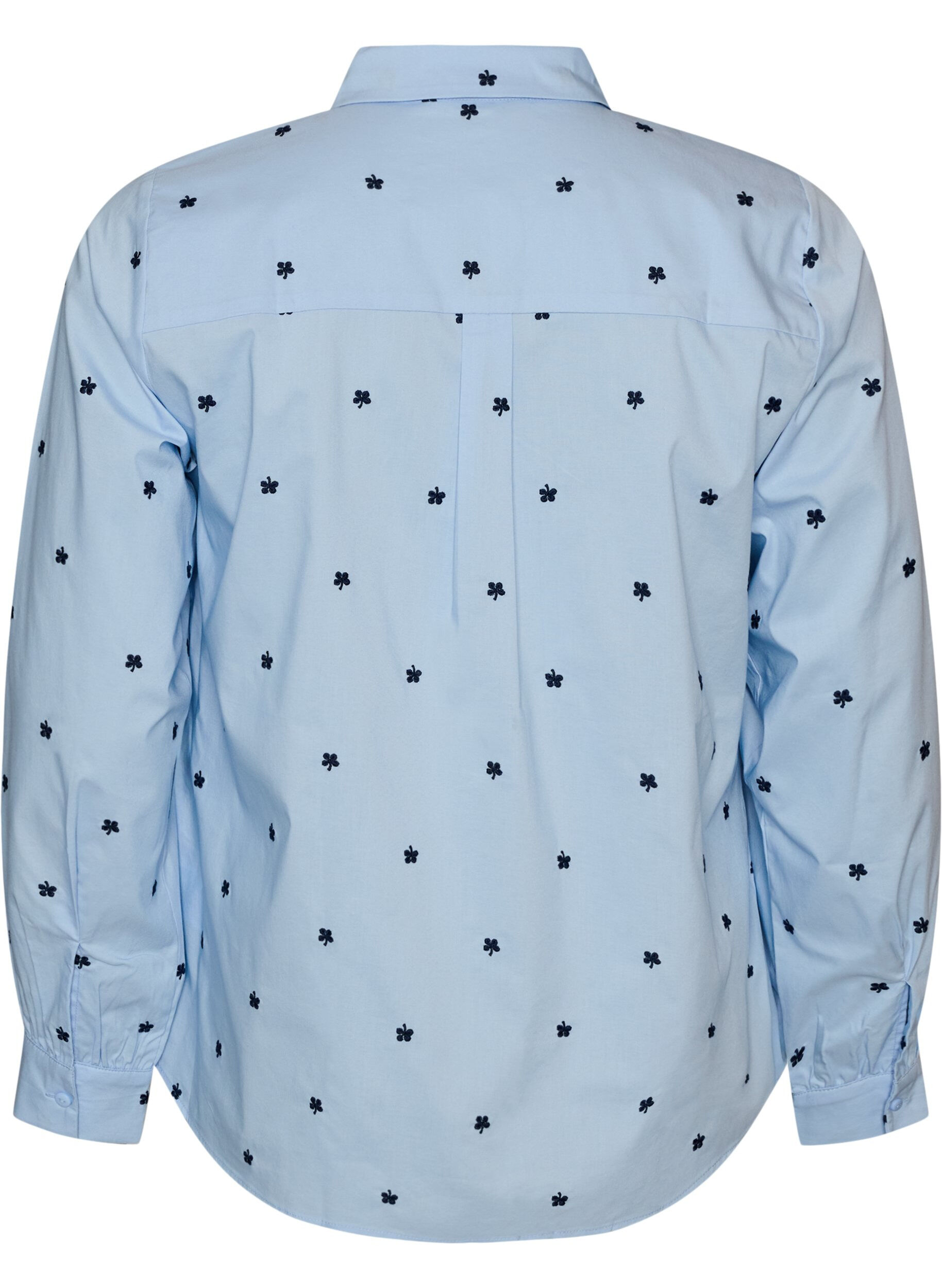 ZizziShirt met geborduurde bloemen, Blauw, Packshot image number 1