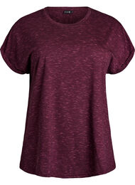 Los workout T-shirt met korte mouwen, Donker Bordeaux