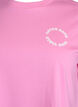Biologisch katoenen T-shirt met tekstmotief, Roze, Packshot image number 2