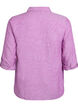 Linnen en viscose shirt met 3/4 mouwen, Paars, Packshot image number 1