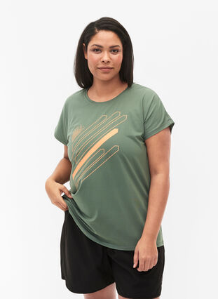 Trainings-T-shirt met korte mouwen en print, Laurel W. w. Print, Model image number 0