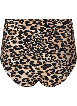Bikinibroekje met hoge taille en bloemenprint, Leopard Print, Packshot image number 1