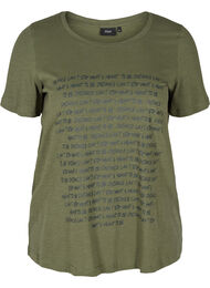 T-shirt met print in ecologisch katoen, Thyme Melange