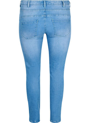 Slim fit Emily jeans met slijtage, Light blue, Packshot image number 1