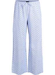 Losse seersucker-pyjamabroek met hoge taille, Blauw
