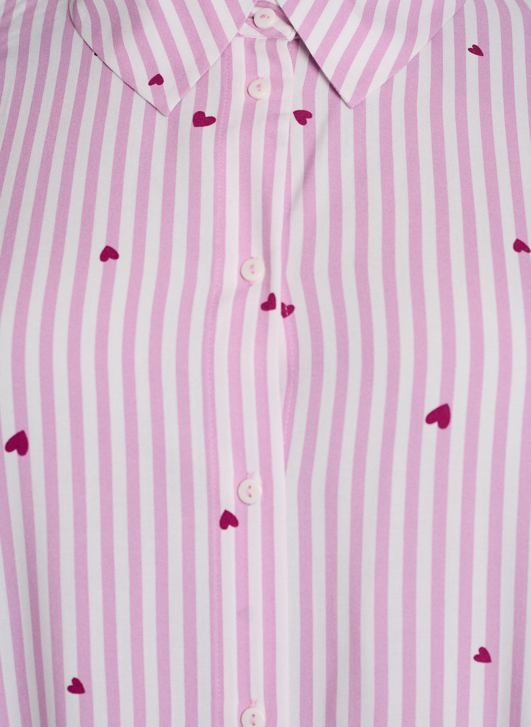 ZizziNachtshirt met strepen en hartjes, Roze, Packshot image number 2
