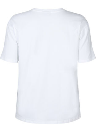 T-shirt in biologisch katoen met similistenen, White, Packshot image number 1