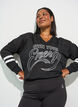Sporty mesh-top met tekstprint, Zwart, Model image number 3