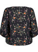 Blouse met 3/4 mouwen en kantdetails, Zwart, Packshot image number 1