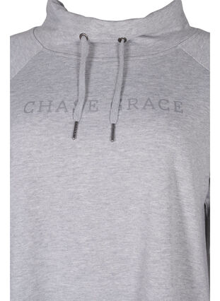 Sweatshirt met hoge kraag, Light Grey Melange, Packshot image number 2