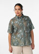 Transparante blouse met bloemenprint, Groen, Model image number 0