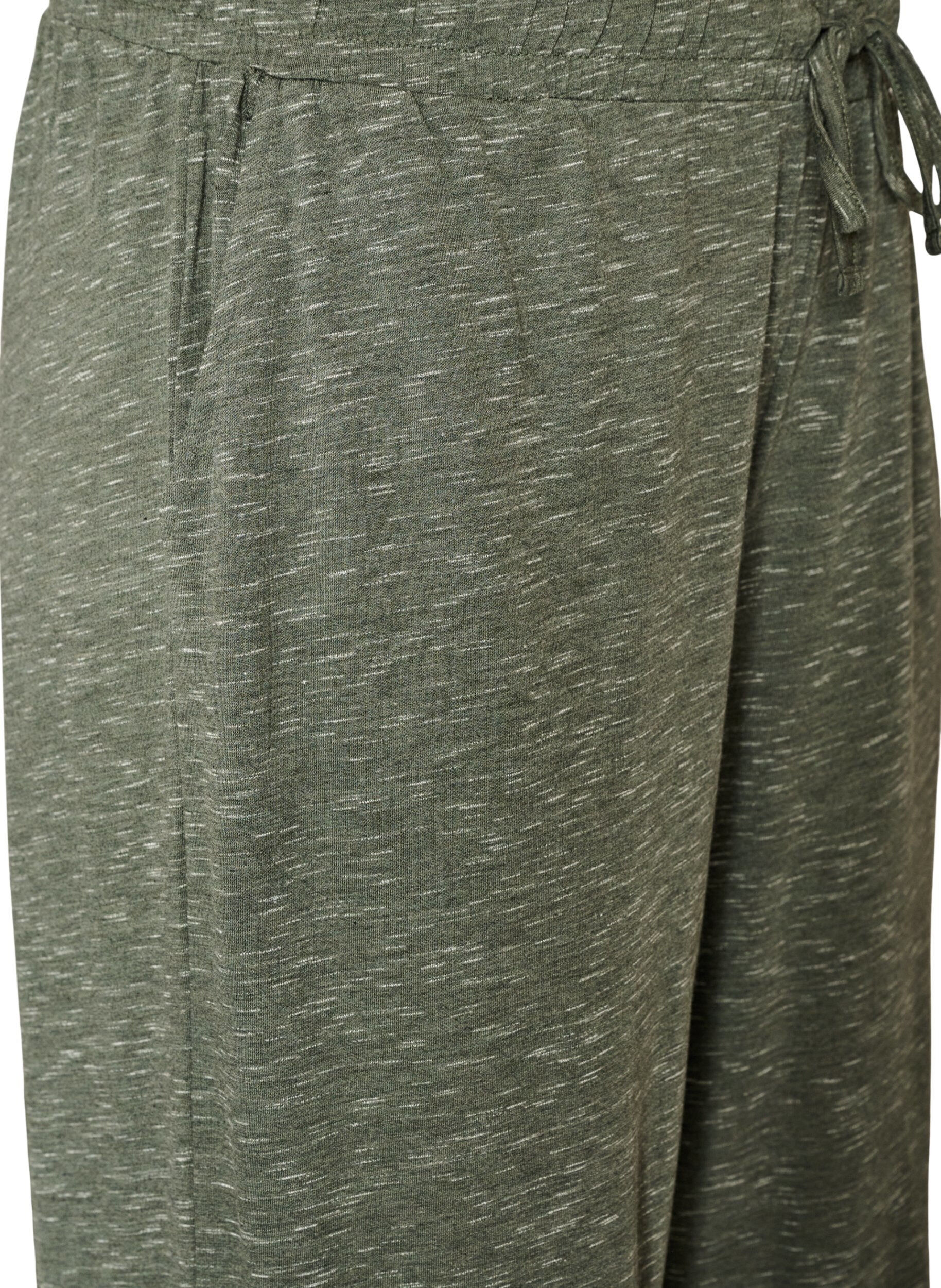 ZizziJersey broek met wijde pijpen en zakken, Groen, Packshot image number 2
