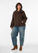 Korte jas met asymmetrische knoopsluiting, Bruin, Model image number 1